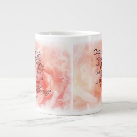 Serenity Prayer met Pink Peony Jumbo Mok (Voorkant)