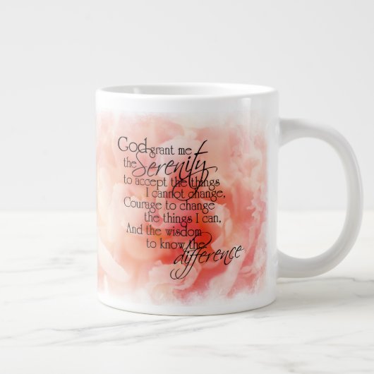 Serenity Prayer met Pink Peony Jumbo Mok (Rechts)