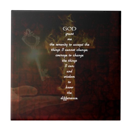 Serenity Prayer met prachtige Christelijke kunst Tegeltje (Voorkant)