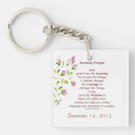 Serenity Prayer met Rozen Sleutelhanger