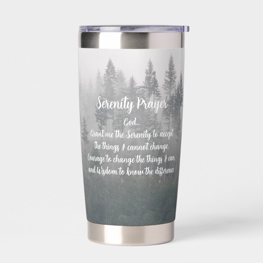 Serenity Prayer Misty Forest Geïsoleerde Drinkbeker (Links)