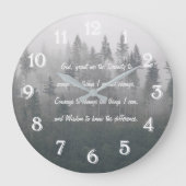 Serenity Prayer Misty Forest Grote Klok (Voorkant)