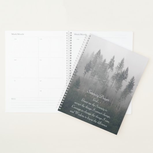 Serenity Prayer Misty Forest Photo Planner (Display)