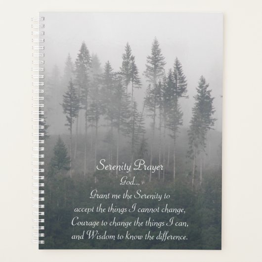 Serenity Prayer Misty Forest Photo Planner (Voorkant)