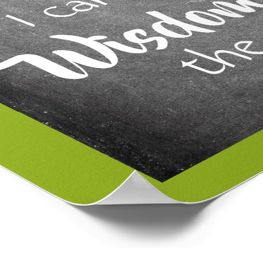 Serenity Prayer Modern Green Chalkboard Poster (Hoek)