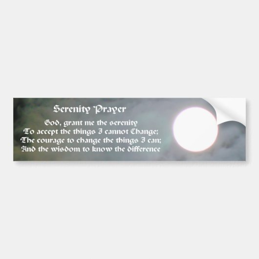 Serenity Prayer Moon Inspirerend Bumpersticker (Voorkant)