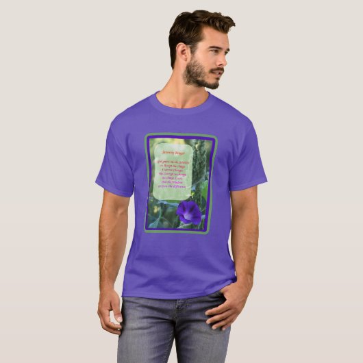 Serenity Prayer Morning Glory Inspirerend T-shirt (Voorkant volledig)