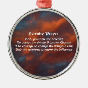 Serenity Prayer Morning Sky Inspirerend Metalen Ornament