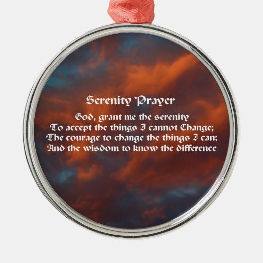 Serenity Prayer Morning Sky Inspirerend Metalen Ornament (Voorkant)