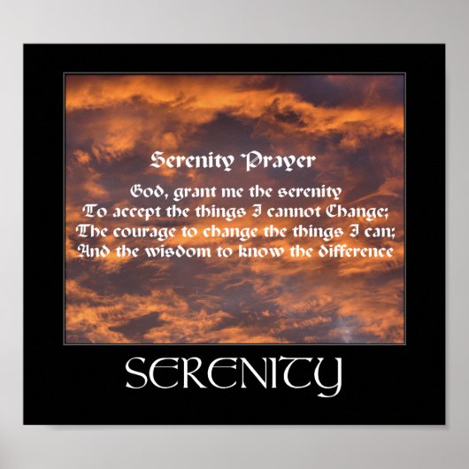 Serenity Prayer Morning Sky Inspirerend Poster (Voorkant)