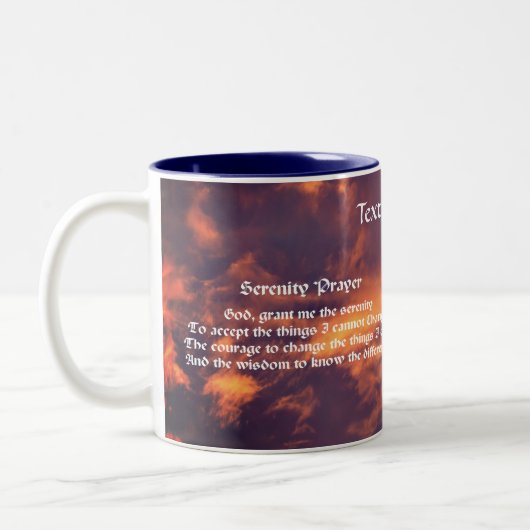 Serenity Prayer Morning Sky Inspirerend Tweekleurige Koffiemok (Links)