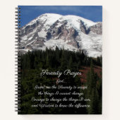 Serenity Prayer Mount Rainier Foto Notitieboek (Voorkant)