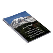 Serenity Prayer Mount Rainier Foto Notitieboek (Rechterzijde)