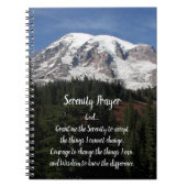 Serenity Prayer Mount Rainier Foto Notitieboek (Voorkant)