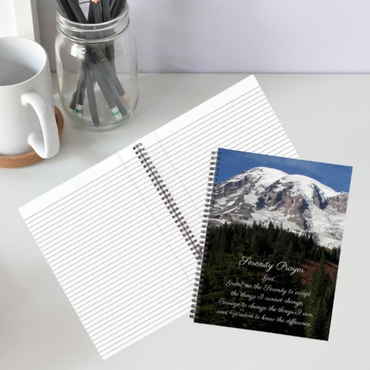 Serenity Prayer Mount Rainier Foto Notitieboek