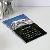 Serenity Prayer Mount Rainier Foto Notitieboek