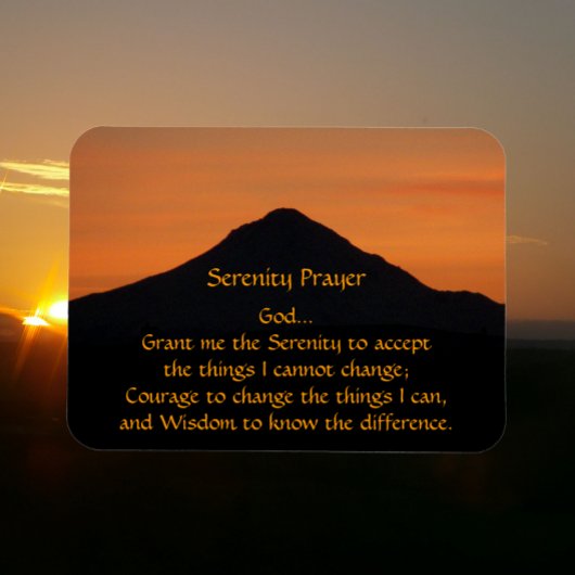 Serenity Prayer Mountain Sunset Landschap Magneet
