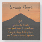 Serenity Prayer Mountain Sunset Landschap Stenen Onderzetter (Voorkant)