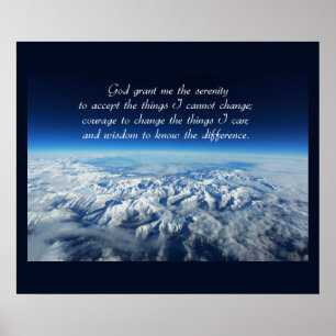 Serenity Prayer & Mountains Poster
