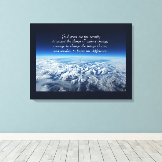 Serenity Prayer & Mountains Wrapped Canvas (Insitu (Houten vloer))