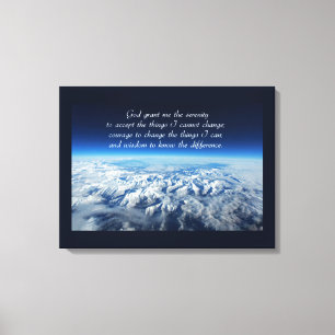 Serenity Prayer & Mountains Wrapped Canvas