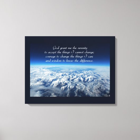 Serenity Prayer & Mountains Wrapped Canvas (Voorkant)