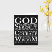 Serenity Prayer Na Aa Sober Recovery  Kaart (Gele Bloem)