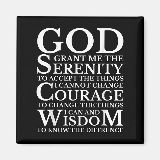 Serenity Prayer Na Aa Sober Recovery  Magneet (Voorkant)
