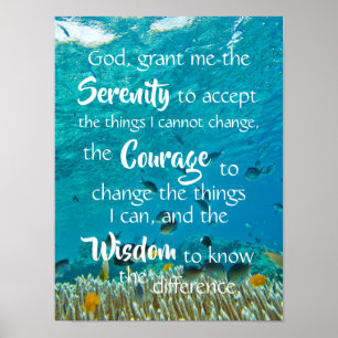 Serenity Prayer Ocean Fish Meditatie Poster