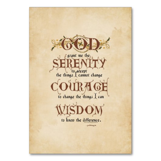 Serenity Prayer: Old English Antiek, Recovery Kaart (Voorkant)