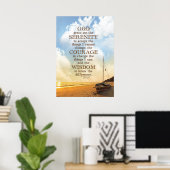 Serenity Prayer: Old Sailboat on Beach, Recovery Poster (Thuiskantoor)