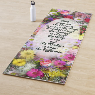 Serenity Prayer op Bloemenboeket Yoga Mat