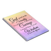 Serenity Prayer op kant veelkleurig notitieboek (Rechterzijde)