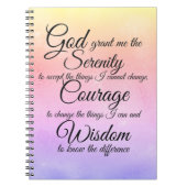 Serenity Prayer op kant veelkleurig notitieboek (Voorkant)