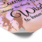 Serenity Prayer op roze, violet, roos goudrug Poster (Hoek)