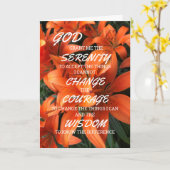 Serenity Prayer Oranje Floral Foto Kaart (Gele Bloem)