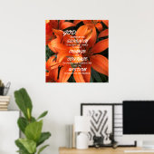 Serenity Prayer Oranje Lily Flowers Foto Poster (Thuiskantoor)