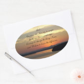 Serenity Prayer Oranje Seacape Sunset Ovale Sticker (Envelop)