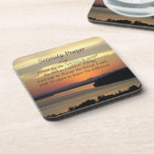 Serenity Prayer Oranje Seascape Sunset Bier Onderzetter (Linkerzijde)