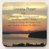 Serenity Prayer Oranje Seascape Sunset Bier Onderzetter (Voorkant)