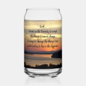 Serenity Prayer Oranje Seascape Sunset Blikvorm Glas (Voorkant)