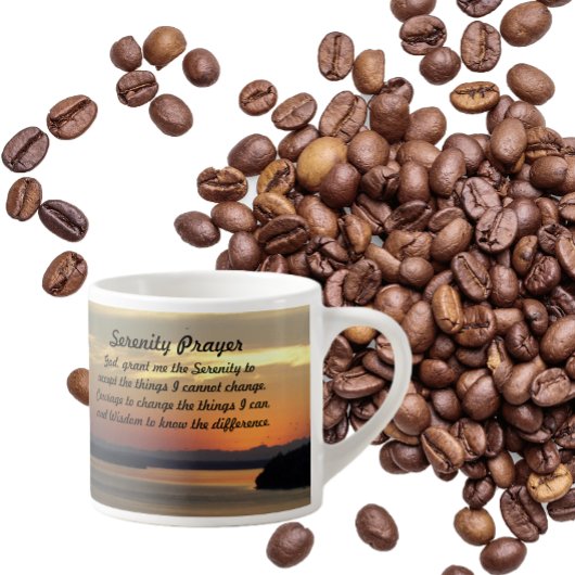 Serenity Prayer Oranje Seascape Sunset Espresso Kop