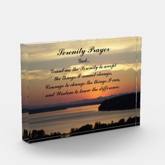 Serenity Prayer Oranje Seascape Sunset Fotoblokken (Links)