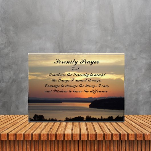 Serenity Prayer Oranje Seascape Sunset Fotoblokken