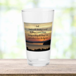 Serenity Prayer Oranje Seascape Sunset Glas