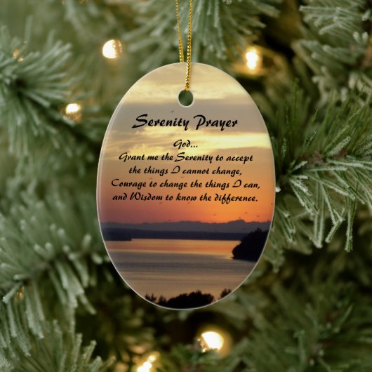 Serenity Prayer Oranje Seascape Sunset Keramisch Ornament (Boom)