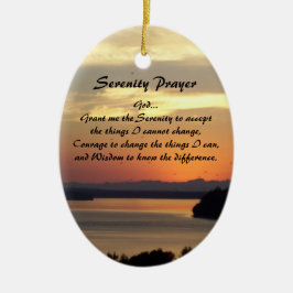 Serenity Prayer Oranje Seascape Sunset Keramisch Ornament