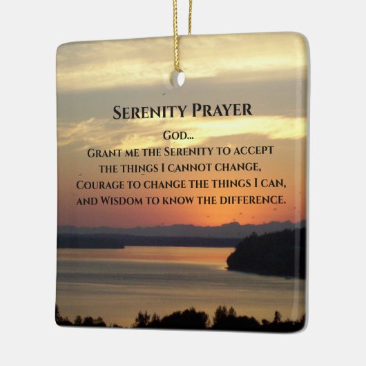 Serenity Prayer Oranje Seascape Sunset Keramisch Ornament (Links)