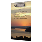 Serenity Prayer Oranje Seascape Sunset Klembord (Links)