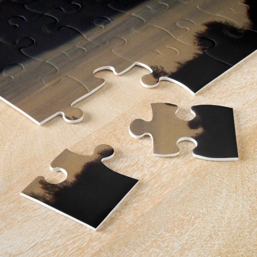 Serenity Prayer Oranje Seascape Sunset Legpuzzel (Zijkant)